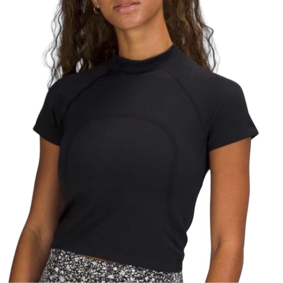 lululemon athletica Tops - Lululemon | Swiftly Cropped Mock Neck T-Shirt